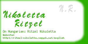 nikoletta ritzel business card